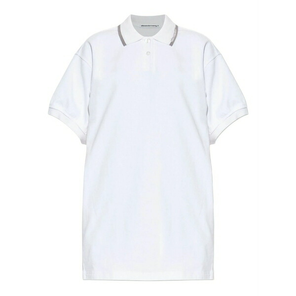 アレキサンダーワン レディース ワンピース トップス Polo-collar mini dress White｜asty 60,940円