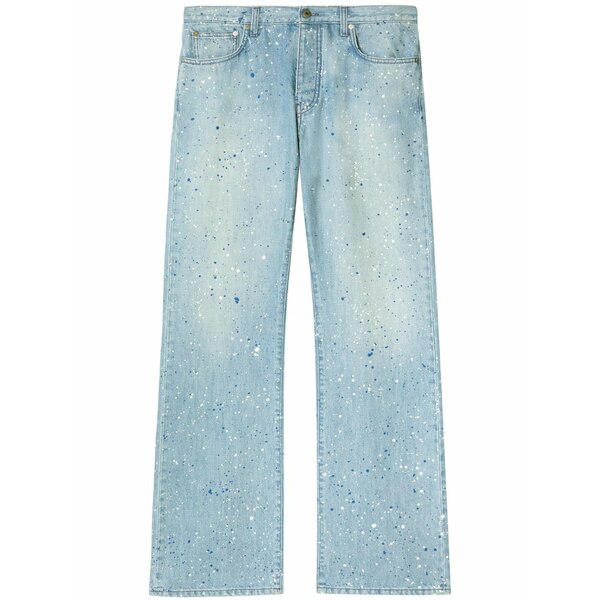 オフホワイト メンズ デニムパンツ ボトムス Paint-splatter jeans Blue｜asty