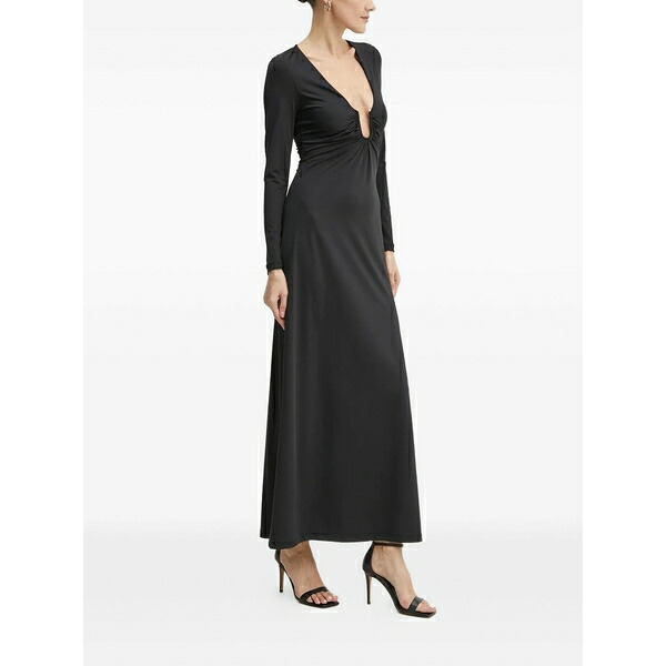 バードット レディース ワンピース トップス Remmy plunging-neckline maxi dress Black｜asty