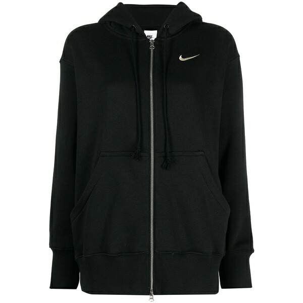 ナイキ レディース パーカー・スウェットシャツ アウター Phoenix logo-embroidered zip-up hoodie Black スウェット・トレーナー-トップス