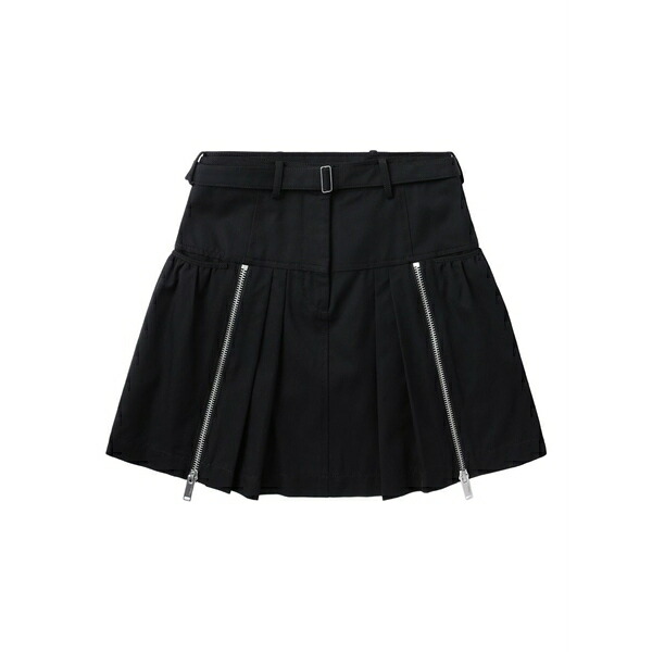スリーワンフィリップリム レディース スカート ボトムス Pleated zip-detail skirt Black|asty