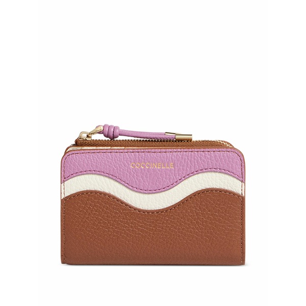コチネレ レディース 紙入れ 付属品 Small nami wave-detail zip wallet Brown