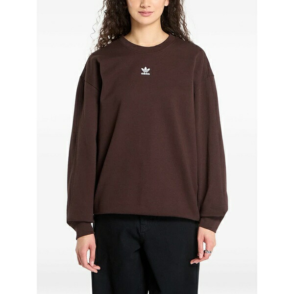 アディダス レディース ニット\u0026セーター アウター Logo-detail sweatshirt Brown