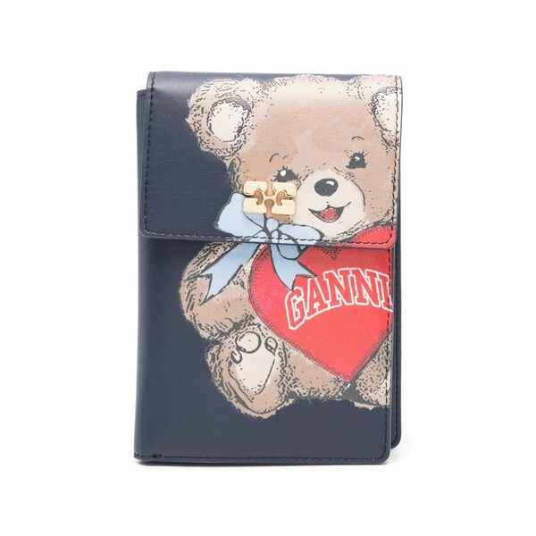 ガニー レディース 紙入れ 付属品 Bear-graphic wallet Blue
