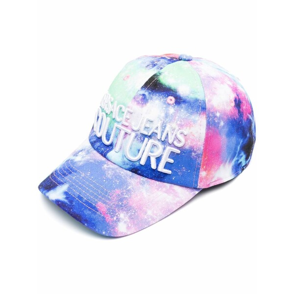 ベルサーチ メンズ 帽子 アクセサリー Logo-embroidered galaxy-print cap Purple