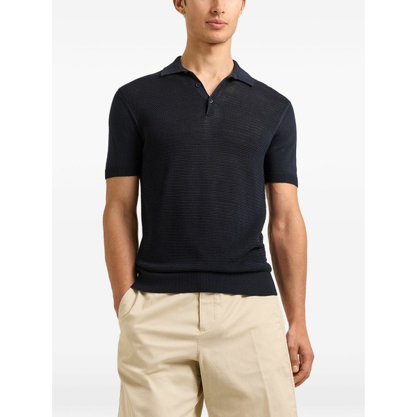 オールバー ブラウン メンズ ポロシャツ トップス Burnham polo shirt Blue｜asty