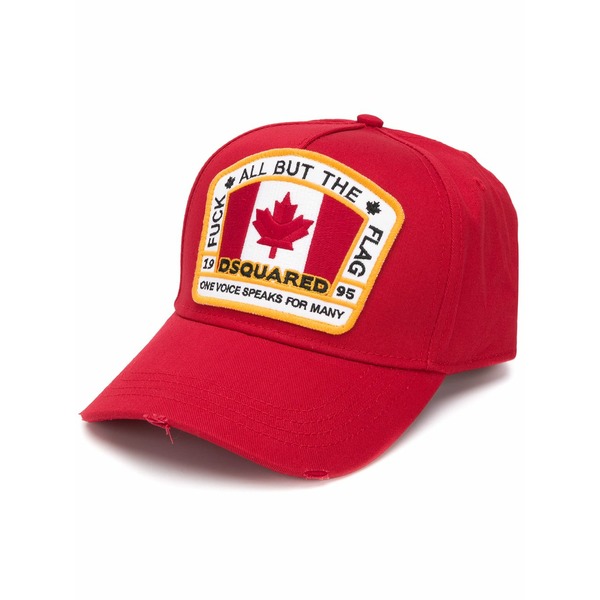 ディースクエアード メンズ 帽子 アクセサリー Flag-patch baseball hat Red