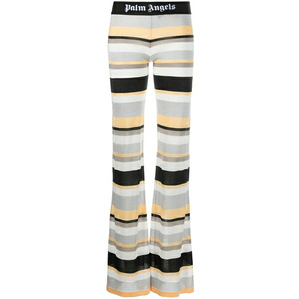 パーム・エンジェルス レディース カジュアルパンツ ボトムス Striped lurex-knit trousers White|asty