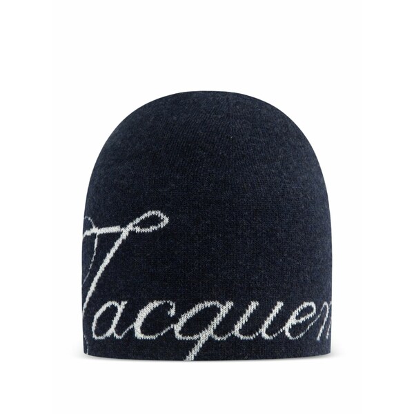 ジャクエムス メンズ 帽子 アクセサリー Embroidered beanie hat Blue｜asty