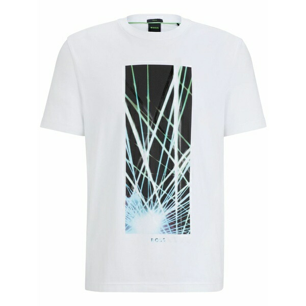 元締め メンズ プルオーバー トップス Graphic-print t-shirt White