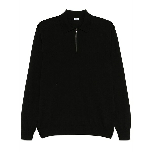 マロ メンズ ポロシャツ トップス Virgin wool polo shirt Black|asty