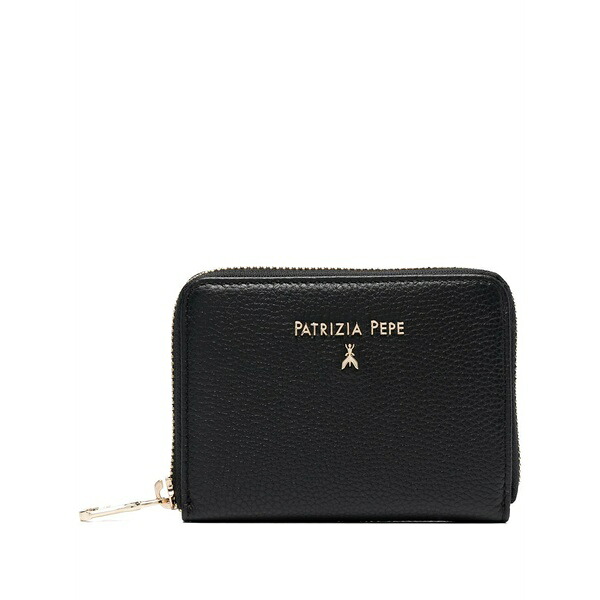 パトリツィア ペペ レディース 札入れ 佩び物 Logo-lettering pebble wallet  Black