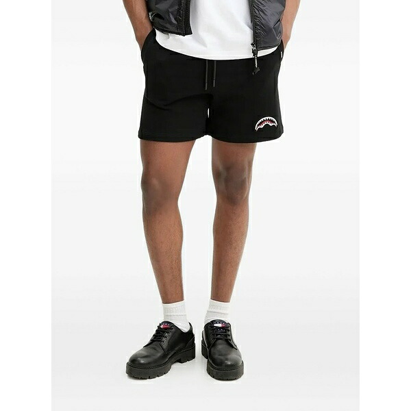 スプレーグランド メンズ カジュアルパンツ ボトムス Shark-logo drawstring shorts Black