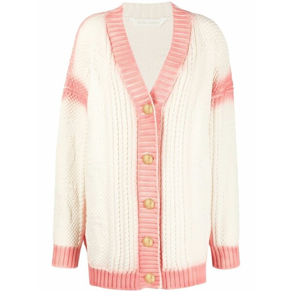 パーム・エンジェルス レディース カーディガン アウター Spray paint-effect logo-print cardigan White｜asty