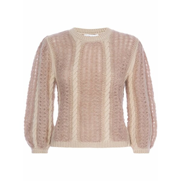 一こま レディース 編み物\u0026スウェーター アウター Cable-knit jumper Pink