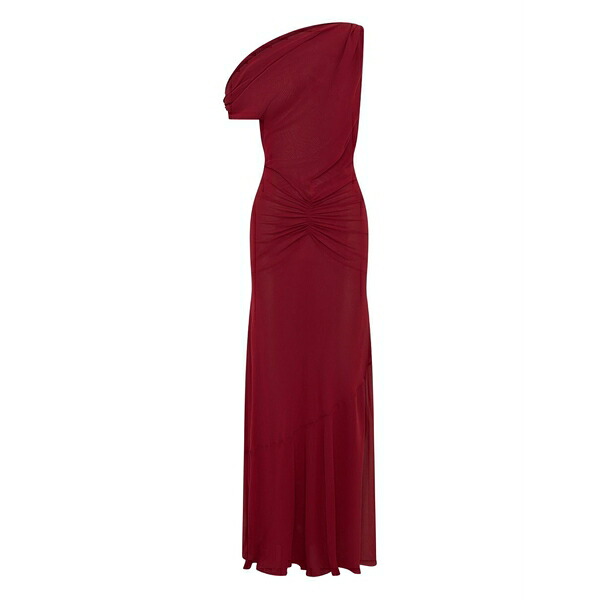 ニコラスカークウッド レディース ワンピース トップス Elza one-shoulder ruched maxi dress Red｜asty