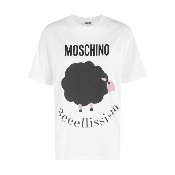 モスキーノ レディース Tシャツ トップス Graphic-print t-shirt White|asty