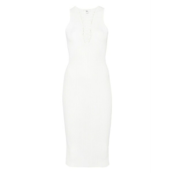 エリザベスフランキ レディース ワンピース トップス Ribbed-knit midi dress White|asty