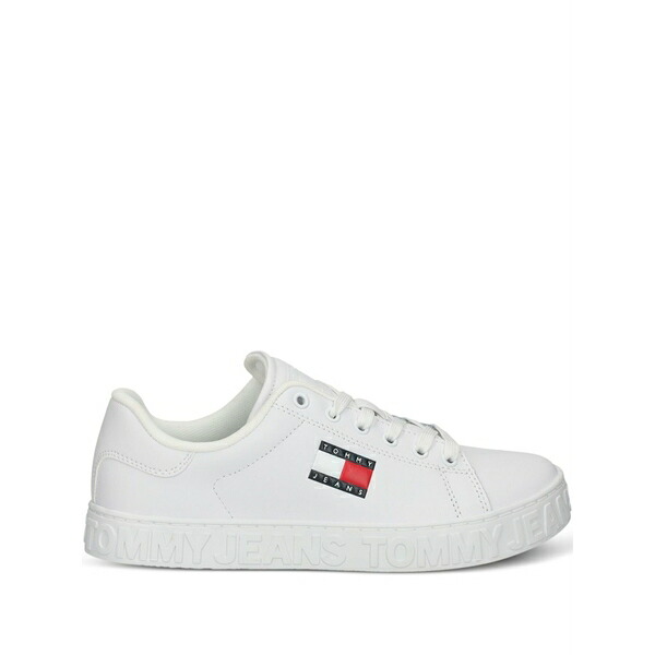 トミーヒルフィガー レディース スニーカー シューズ Logo-print leather sneakers White