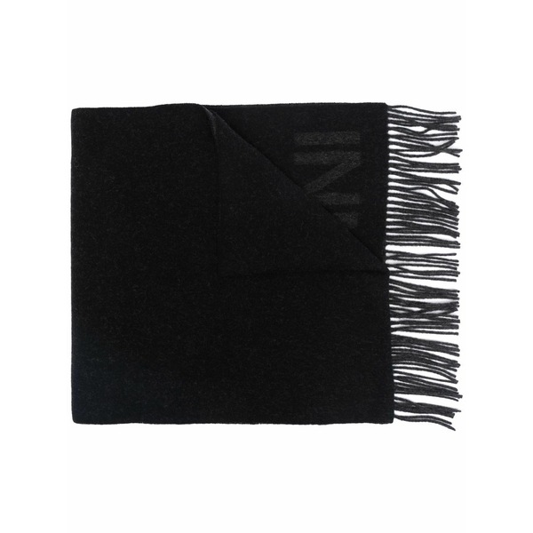 ガニー レディース マフラー・ストール・スカーフ アクセサリー Recycled wool-blend fringe scarf Black｜asty