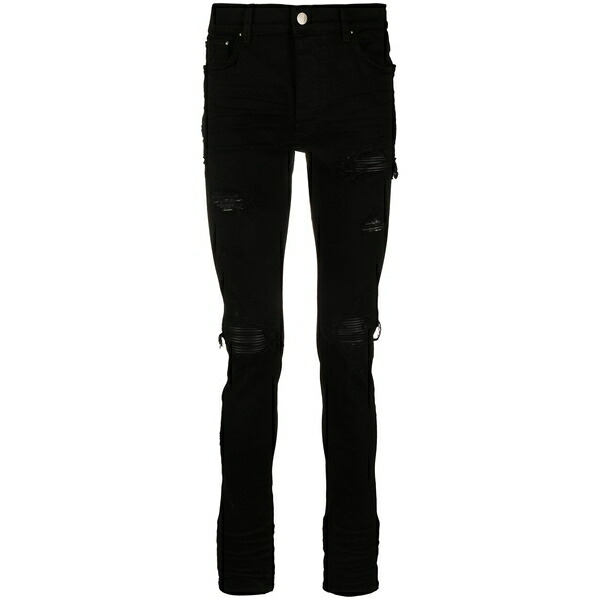 アミリ メンズ デニムパンツ ボトムス Mx1 distressed-effect jeans Black|asty