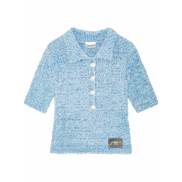 ガニー レディース スポーツシャツ トップス Knitted polo shirt Blue