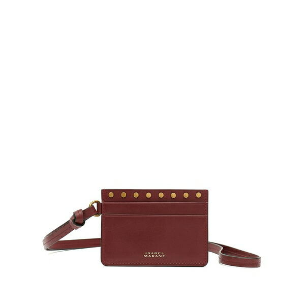 イザベル マラン レディース 財布 アクセサリー Stud-embellished card holder Red｜asty