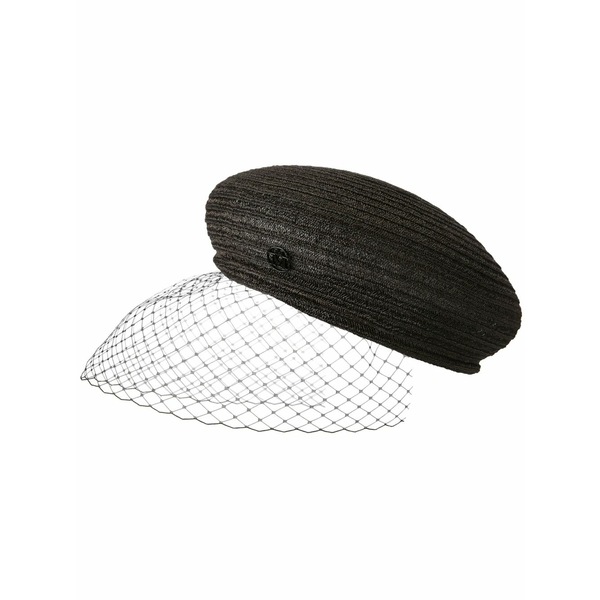 メゾンミッシェル レディース 帽子 アクセサリー New bonnie veil beret Brown|asty