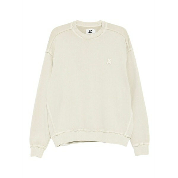イズエ メンズ パーカー・スウェットシャツ アウター Bear motif sweater Neutrals｜asty