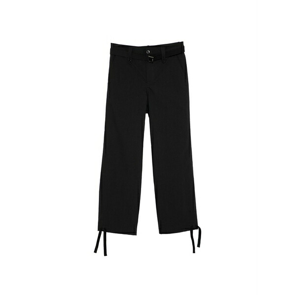 サカイ メンズ カジュアルパンツ ボトムス Belted trousers Black|asty