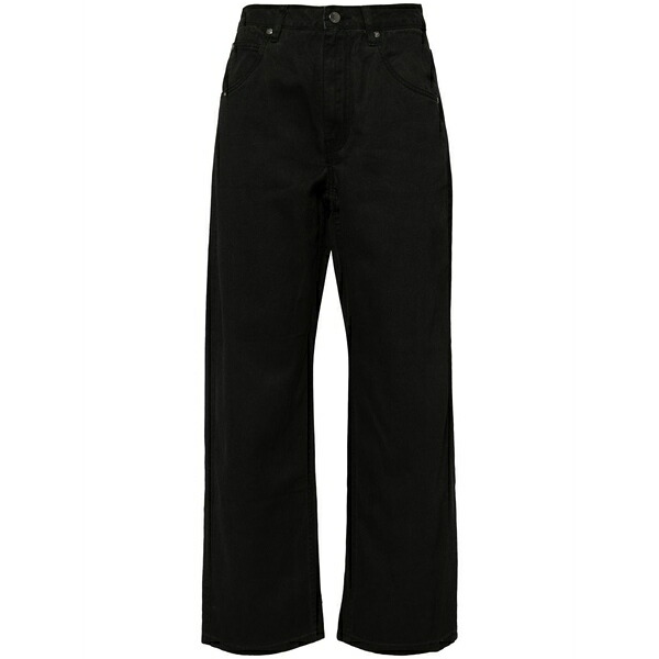 イズエ レディース ジーンズズボン下 ボトムス Cotton cropped trousers Black