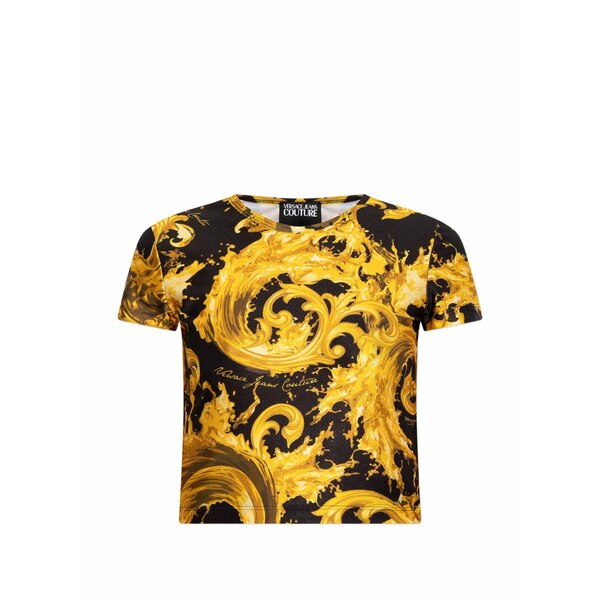 ベルサーチ レディース Tシャツ トップス Baroque-pattern t-shirt Yellow｜asty 28,470円