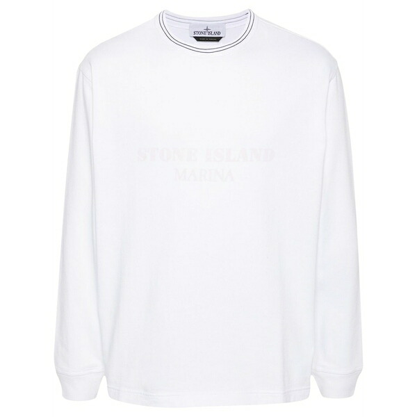 ストーンアイランド メンズ パーカー・スウェットシャツ アウター Logo-print cotton sweatshirt White メンズファッション-パーカー-トップス