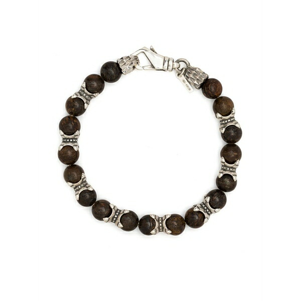 エマニュエレ ビコッキ メンズ ブレスレット・バングル・アンクレット 添え物 Tiger eye beaded bracelet Brown