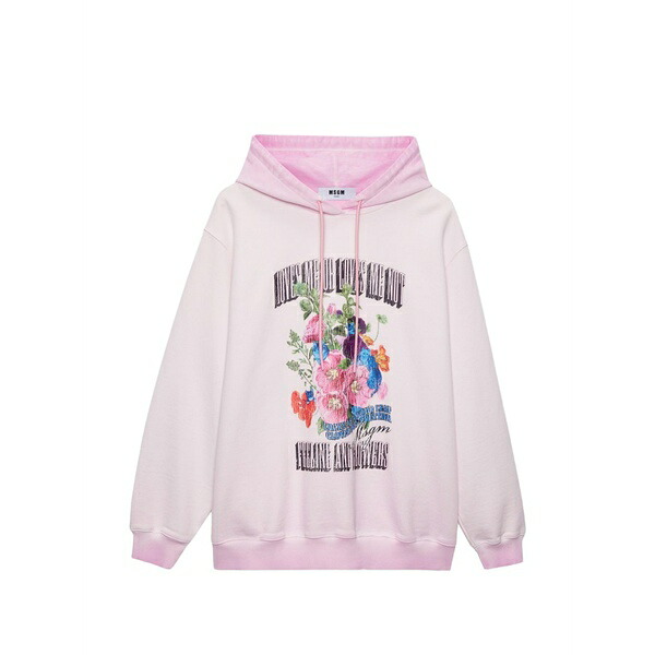 エムエスジイエム レディース パーカー・スウェットシャツ アウター Floral-print hoodie Pink