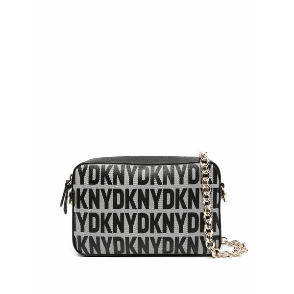 ダナ キャラン ニューヨーク州 レディース ショルダーバッグ 御徒面子 Sara logo-print leather crossbody bag Black