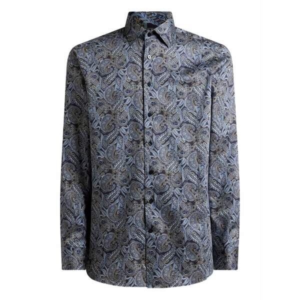 エトロ メンズ シャツ トップス Paisley print shirt Blue｜asty