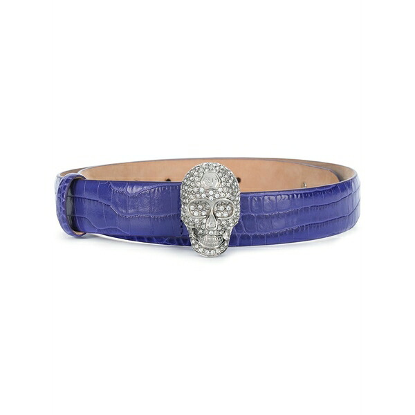 フィリップ飾り気の無い レディース 三尺帯 添え物 Skull crystal belt Purple
