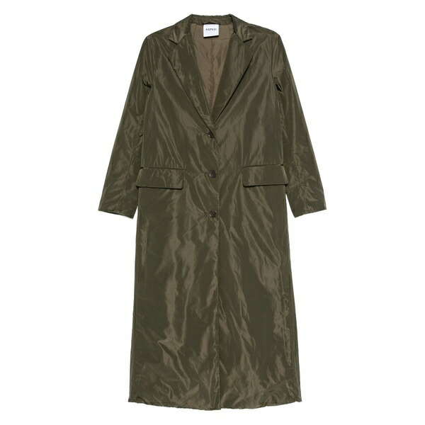 アスペジ レディース コート アウター Button-fastening flap-pocket coat Green｜asty