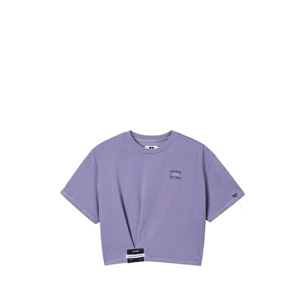 イズエ レディース Tシャツ トップス Logo-patch t-shirt Purple|asty