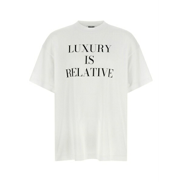 モスキーノ レディース Tシャツ トップス Text-print t-shirt White|asty