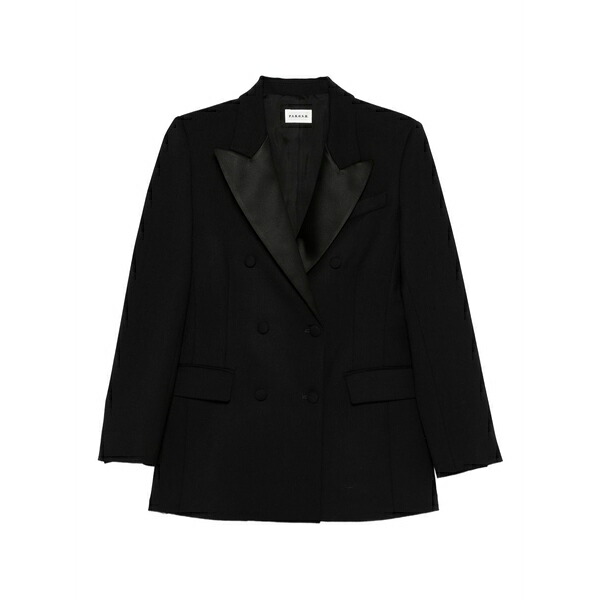 パロッシュ レディース 上衣＆上衣 アウター Satin-lapel double-breasted jacket Black