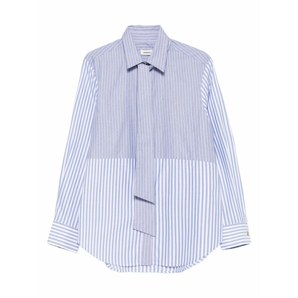 サンドロ レディース シャツ トップス Striped tie-neck shirt Blue｜asty 41,470円