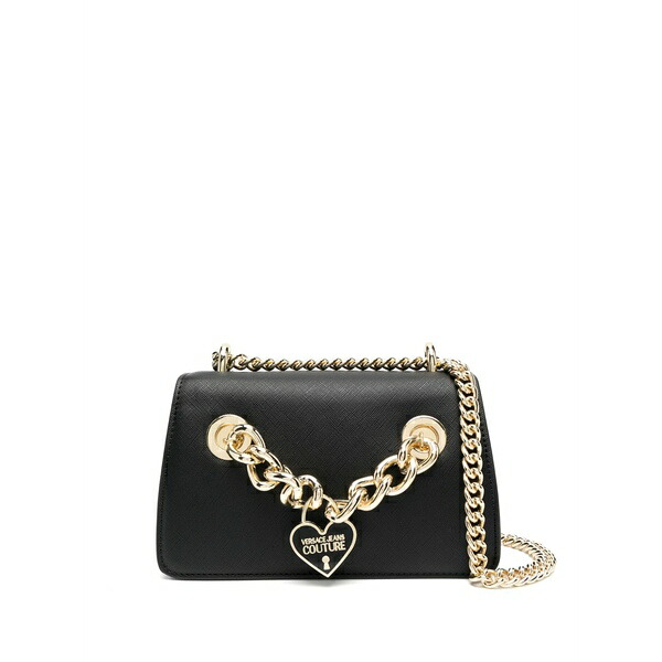 ベルサーチ レディース ショルダーバッグ バッグ Logo-charm chain-embellished crossbody bag Black