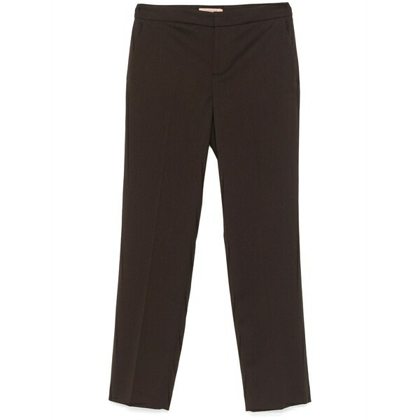 ツインセット レディース カジュアルパンツ ボトムス Logo-plaque trousers Brown｜asty
