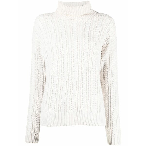 イレブンティ レディース 編み物\u0026スウェーター アウター Ribbed-knit roll-neck jumper White