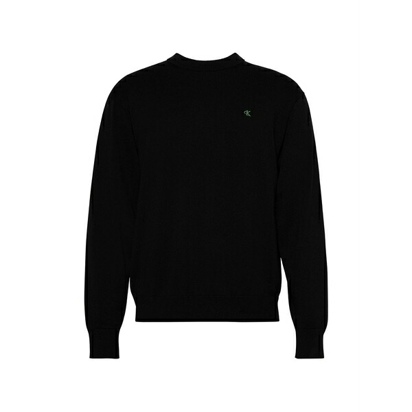 カルバンクライン メンズ 編み物\u0026プルオーバー アウター Logo sweater Black