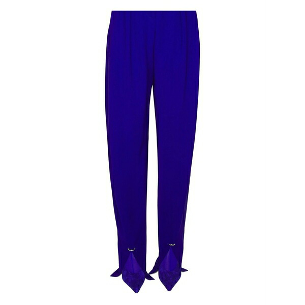 マグラー レディース カジュアルパンツ ボトムス Pleated split-hem trousers Blue|asty