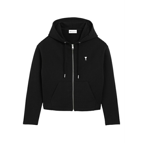 意中の女 レディース パーカー・スウェットシャツ アウター Ami de coeur zipped hoodie Black