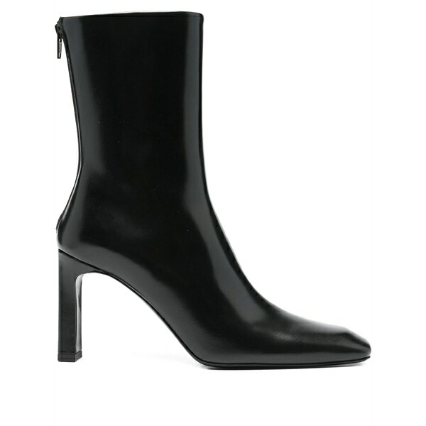 トーテム レディース ブーツ シューズ 85mm glossy-finish leather boots Black|asty